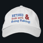 Casquette Brodée Funny Retraité et aller à la pêche Nom personnalis<br><div class="desc">Amusant Retraité et Aller Pêche Nom personnalisé V01. Il est temps de jouer ! Casquette de retraite amusant que vous pouvez personnaliser! Le texte est personnalisable. Vous pouvez également modifier la couleur du casquette,  le style du casquette ou la couleur du fil pour un aspect différent.</div>