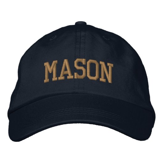 Casquette Brodée Gold Athletic Block Monogram Custom Name (Devant)