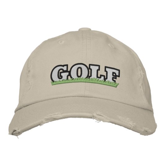 Casquette Brodée GOLF brodé en détresse (Devant)