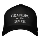 Casquette Brodée Grand-père de la mariée noir et blanc mariage (Devant)