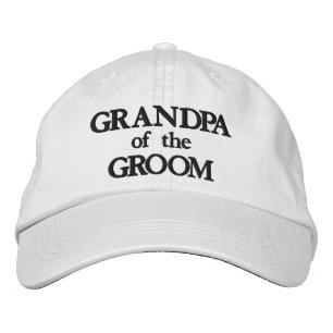 Casquette Brodée Grand-père du marié élégant mariage noir blanc