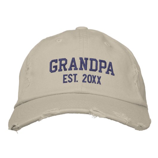 Casquette Brodée Grandpa Est Établi Personnalisé (Devant)
