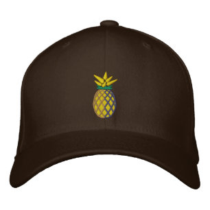 Casquette Brodée Graphique de broderie d'ananas tropical sur