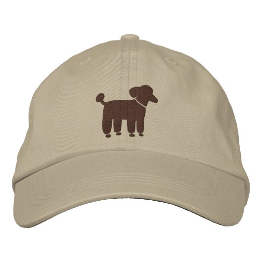 Casquette Brodée Graphisme Caniche Marron (Devant)