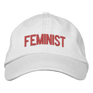 Casquette Brodée gris rouge féministe moderne