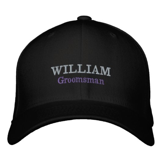 Casquette Brodée Groomsman Gift Script Nom Cool Black Classic (Devant)