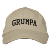 Casquette Brodée Grumpa | Gros-papy grumeux en noir (Devant)