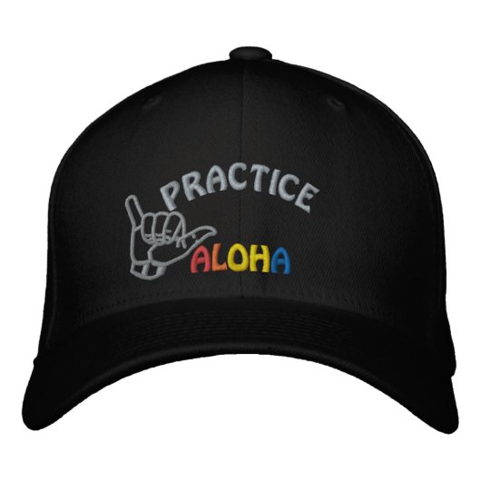 Casquette Brodée Hawaii Pratique Aloha Shaka (Hang lâche) (Devant)