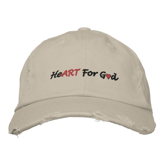 Casquette Brodée HeART Pour Dieu (Devant)