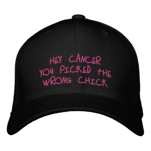 Casquette Brodée Hey Cancer, tu as choisi la mauvaise Chick !