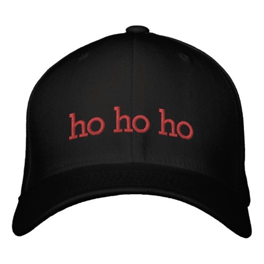 Casquette Brodée ho ho ho Red Typography (Devant)