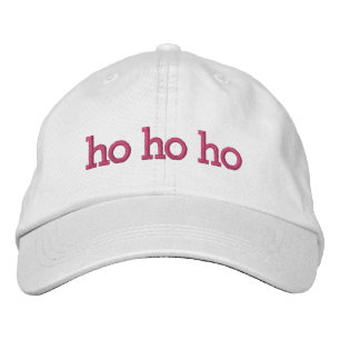 Casquette Brodée ho ho rose typographie de Noël