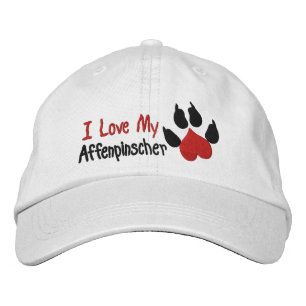 Casquette Brodée I Love Affenpinscher Empreinte de patte de chien