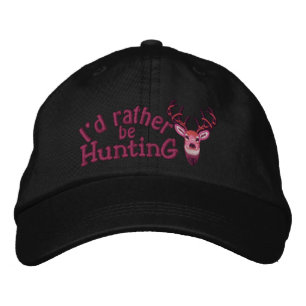 Casquette Brodée I'd rather be Hunting White Embroidery