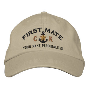 Casquette Brodée Initiales d'étoile nautique du premier maté person