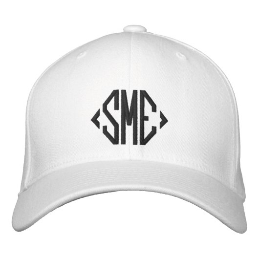 Casquette Brodée Initiales Monogrammes Monogrammes Personnalisées (Devant)