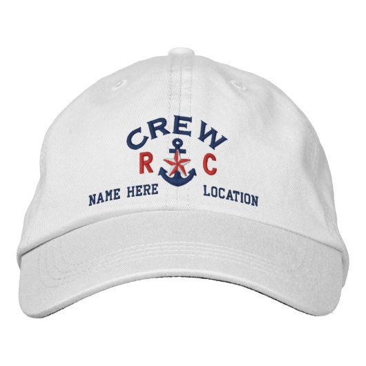 Casquette Brodée Initiales personnalisées Texte de l'équipe Ancre S (Devant)