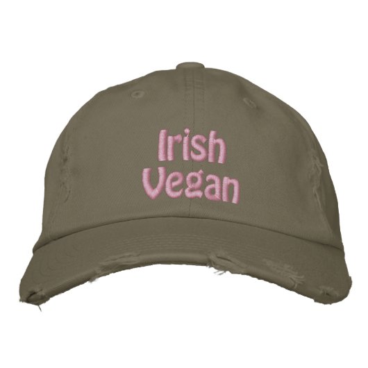 Casquette Brodée Irish Vegan, St. Patrick's Day, Pink Green (Devant)