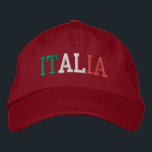 Casquette Brodée ITALIE Italie Drapeau Couleurs Vert Blanc et Rouge<br><div class="desc">ITALIE brodée avec Drapeau italien Couleurs vert blanc et rouge sur casquette en coton rouge. Fait un cadeau merveilleux pour quiconque adore le beau pays de l'Italie!</div>