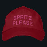 Casquette Brodée Italien Aperol Spritz Drôle Citation Rose Rouge Pe<br><div class="desc">Élevez votre style d'été avec ce casquette "Spritz Please" ludique, parfait pour les amateurs de la culture Aperol Spritz et aperitivo. Cette casquette brodée tendance dans une couleur rouge gras ajoute une touche amusante à toute sortie décontractée ou à toute heure de cocktail. Que vous soyez en train de vous...</div>