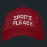 Casquette Brodée Italien Aperol Spritz Drôle Citation Rose Rouge Pe<br><div class="desc">Élevez votre style d'été avec ce casquette "Spritz Please" ludique, parfait pour les amateurs de la culture Aperol Spritz et aperitivo. Cette casquette brodée tendance dans une couleur rouge gras ajoute une touche amusante à toute sortie décontractée ou à toute heure de cocktail. Que vous soyez en train de vous...</div>