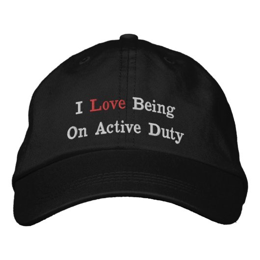 Casquette Brodée J'adore être en service actif (Devant)
