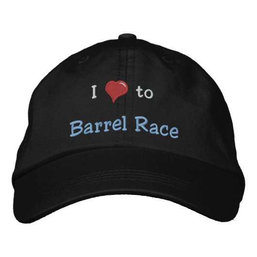 Casquette Brodée J'aime (coeur) la course de baril (Devant)