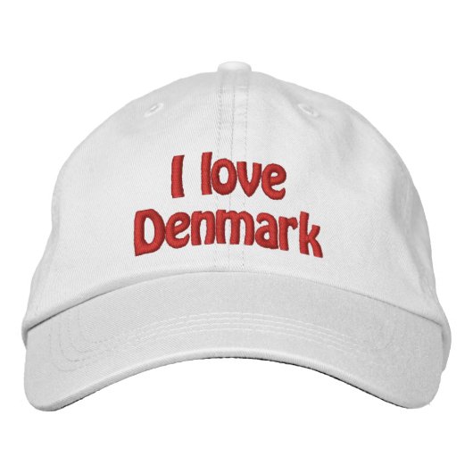 Casquette Brodée J'aime le Danemark (Devant)