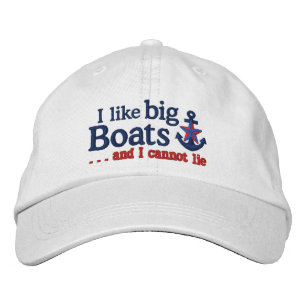 Casquette Brodée J'aime les gros bateaux Humour Nautical Star Ancre
