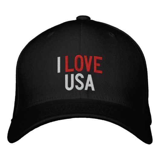 CASQUETTE BRODÉE J'AIME LES USA (Devant)