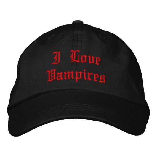 Casquette Brodée J'aime les vampires (Devant)