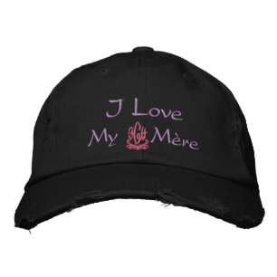 Casquette Brodée J'Aime Ma Mère En Noir Français