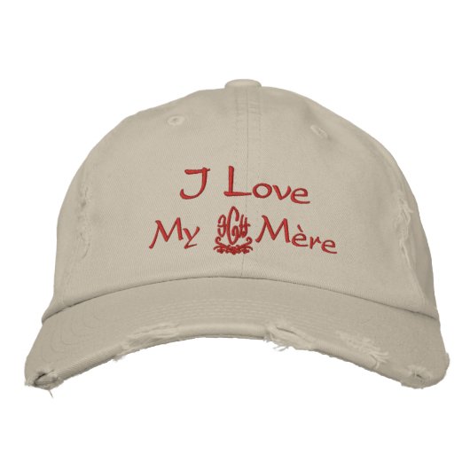 Casquette Brodée J'Aime Ma Mère En Pierre Française I (Devant)