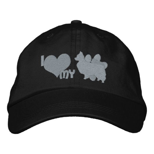 Casquette Brodée J'aime mon Papillon Monochrome (Devant)