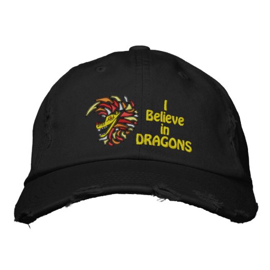 Casquette Brodée Je crois aux dragons (Devant)