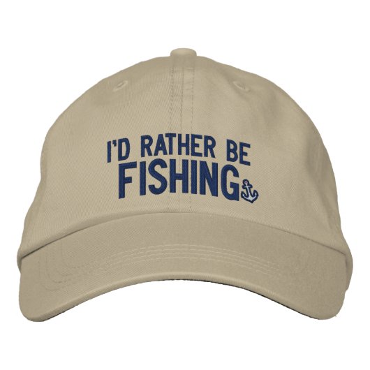 Casquette Brodée Je pêcherais plutôt (Devant)