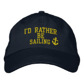 Casquette Brodée Je préférerais naviguer (Devant)