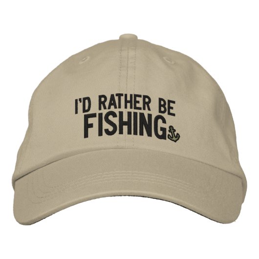 Casquette Brodée Je préférerais pêcher (Devant)