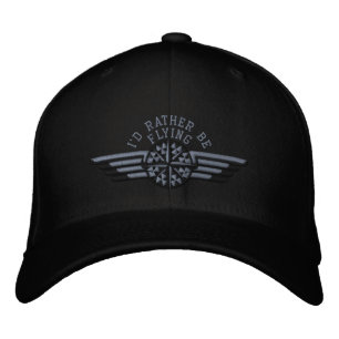 Casquette Brodée Je préférerais piloter Star Compass Pilot Wings