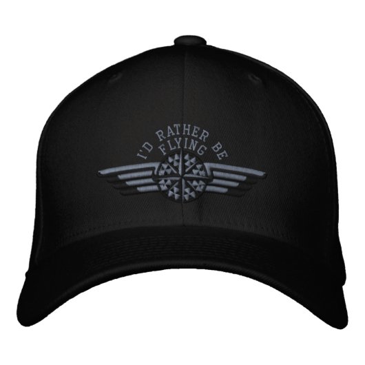 Casquette Brodée Je préférerais piloter Star Compass Pilot Wings (Devant)