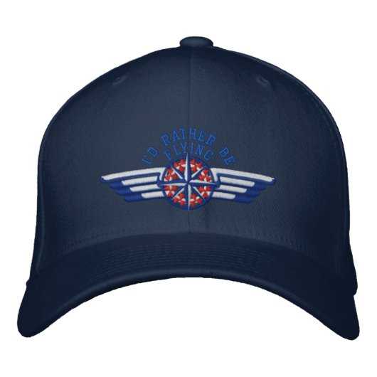 Casquette Brodée Je préférerais piloter Star Compass Pilot Wings (Devant)