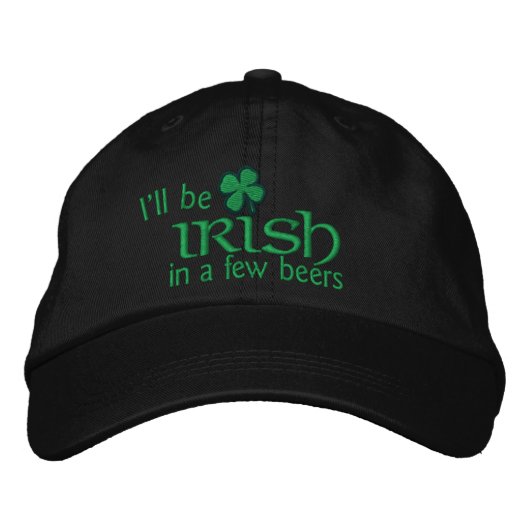 Casquette Brodée Je serai irlandais en quelques bières (Devant)
