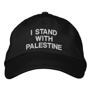 Casquette Brodée Je suis avec la Palestine blanc moderne texte pers