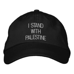 Casquette Brodée Je suis avec la Palestine noir blanc minimaliste
