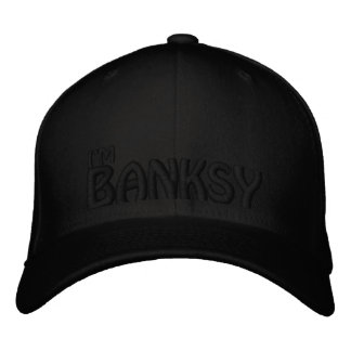 Casquette Brodée Je suis Banksy (NOIR EN NOIR)