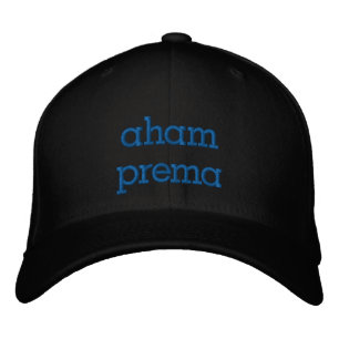 Casquette Brodée je suis divine amour aham prema mantra bleu