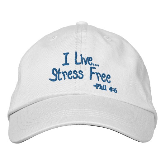 Casquette Brodée Je vis sans stress (Devant)