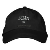 Casquette Brodée JOHN gotGod316.com Laine 3:16 (Devant)