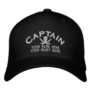 Casquette Brodée Jolly roger pirate capitaines plaisir voile