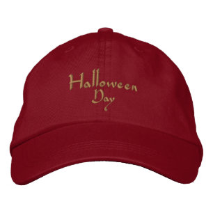 Casquette Brodée Journee Halloween Text Nom Nuit Chapeau effrayant